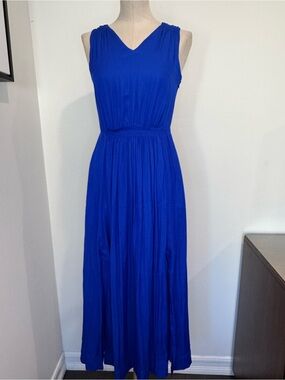 Banana Republic- Sleeveless V-Neck Royal Blue Maxi Dress Size 0P